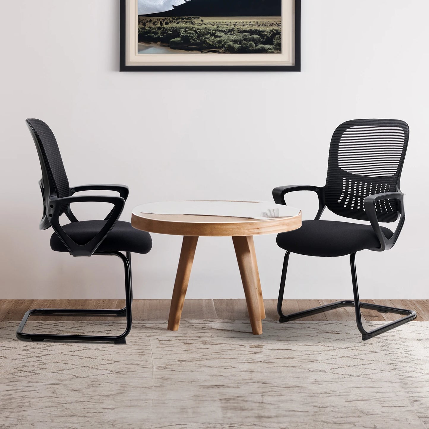 Ergonomic Office Chair No Wheels with Armrest