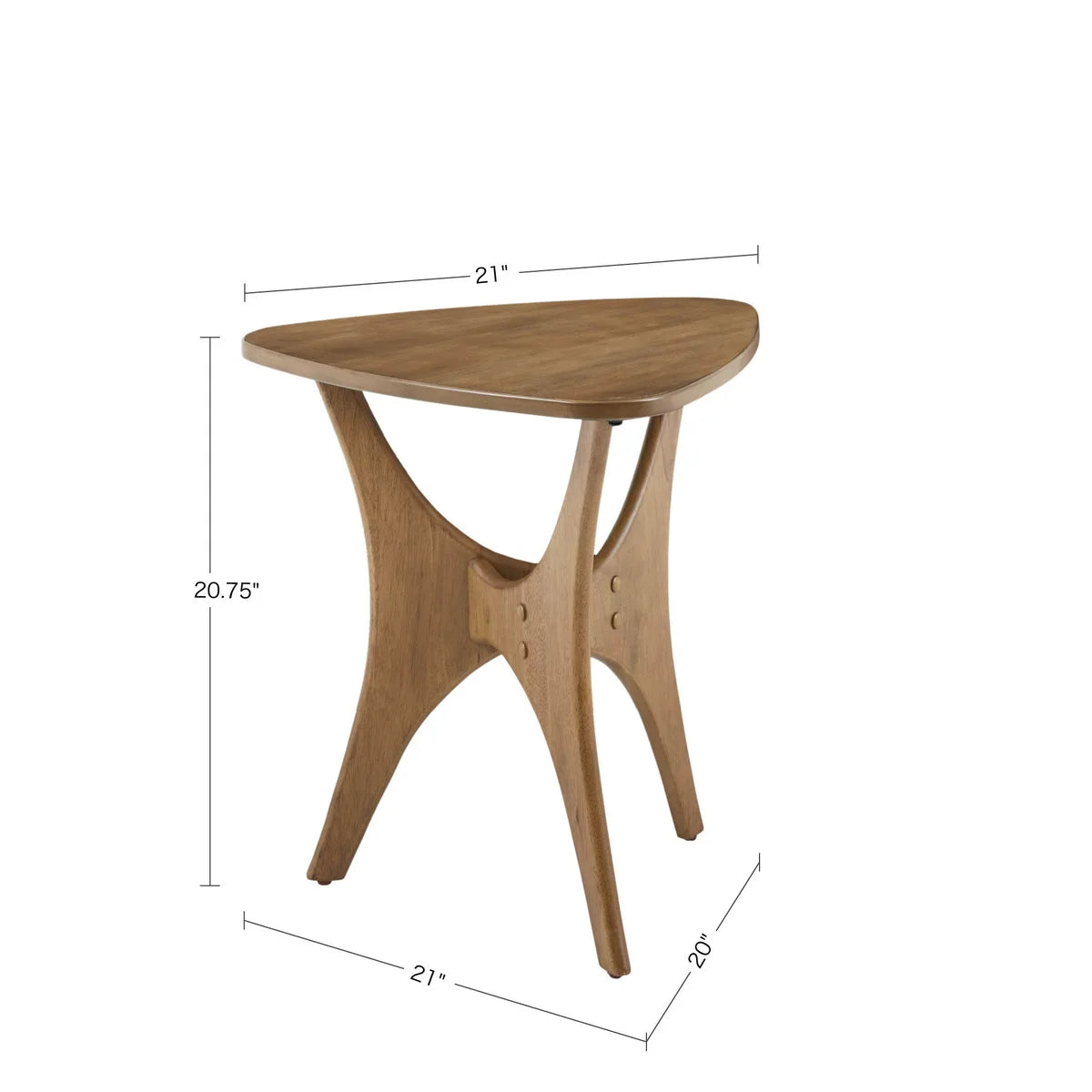 Rustic Wooden Small Triangular Side Table
