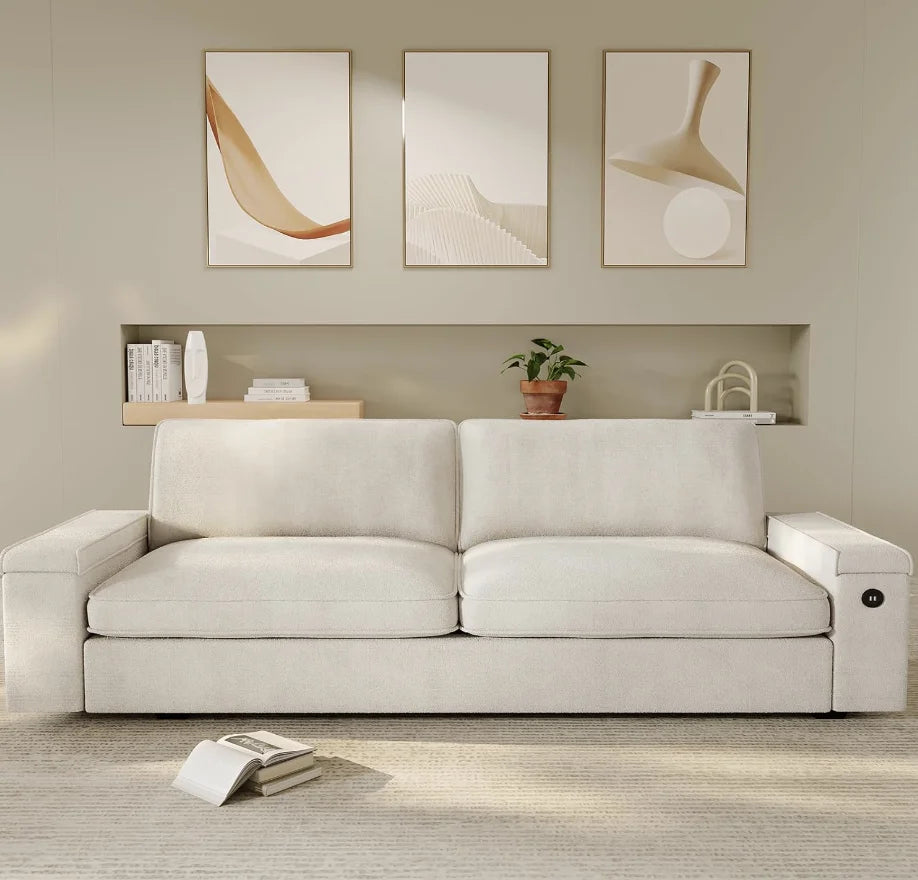 Modern Sofas Couches, with Storage and 2 USB Charger Ports
