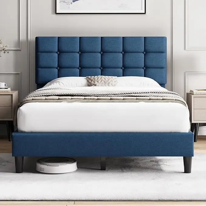 Upholstered Bed Frame, Modern Queen Bed Platform