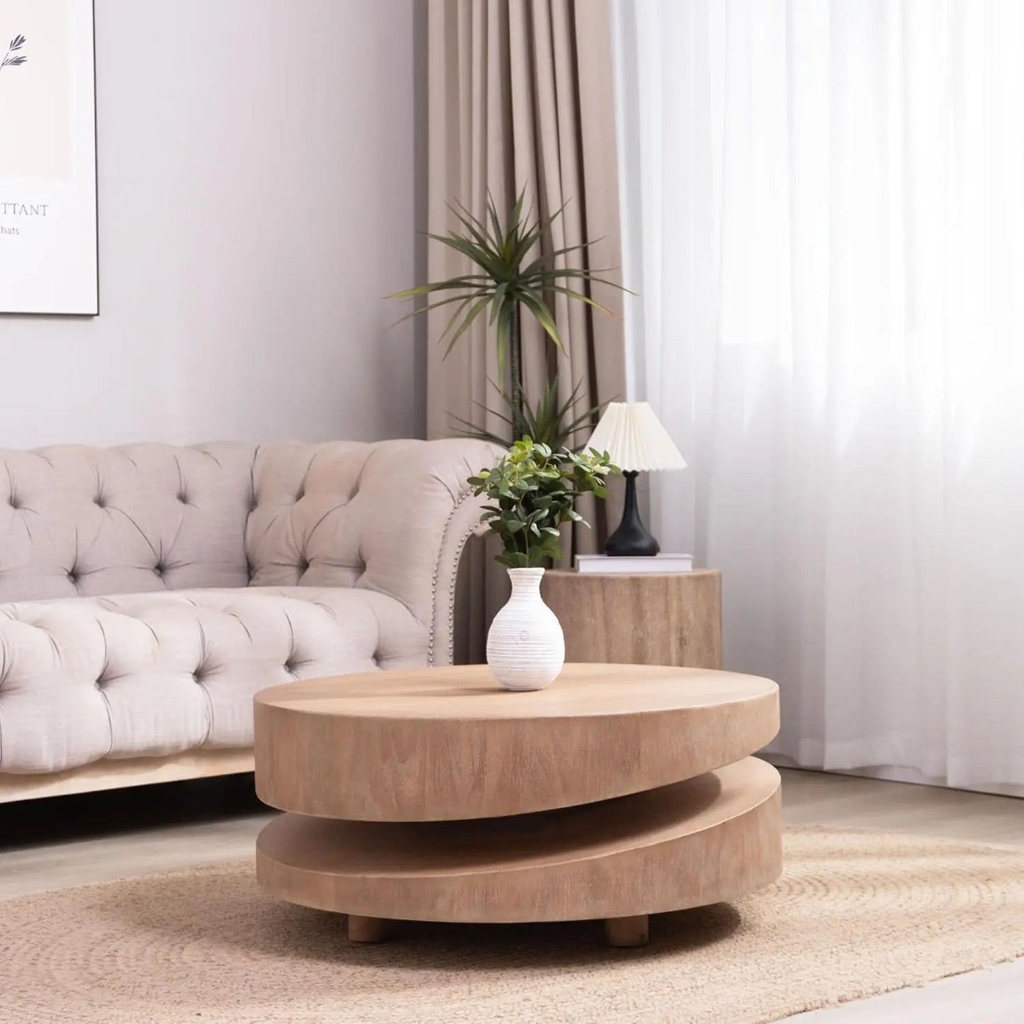 Round Coffee Table, Natural
