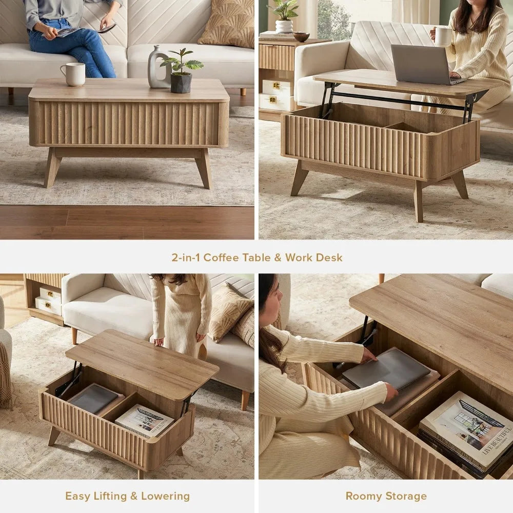 mopio Brooklyn Coffee Table, Lift Top Coffee Tables