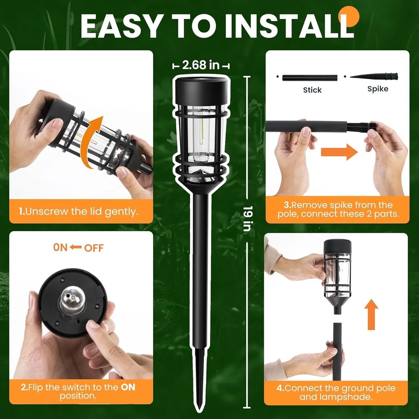 4 Sets Outdoor Solar Street Lights