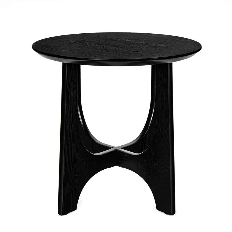 25" Round Wooden End Table, Side Table & Nightstand