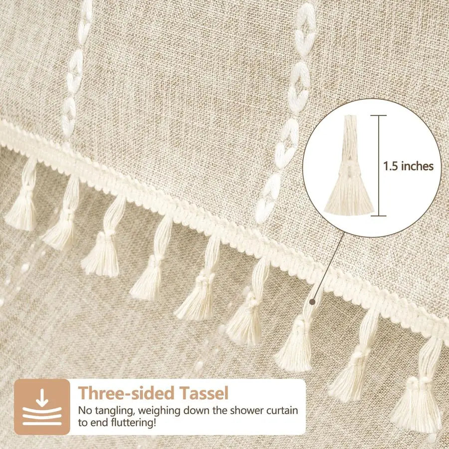 Farmhouse Shower Curtain Extra Long 72 x 76 Inch