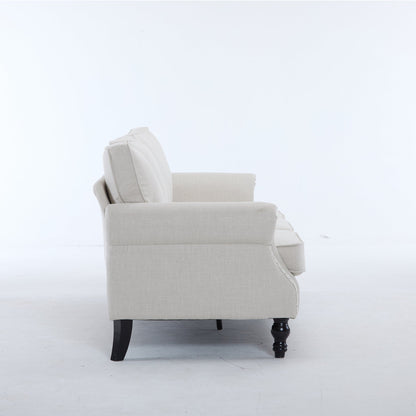83 Inch Faux Leather Rolled Arm Sofa with Nailhead Trim