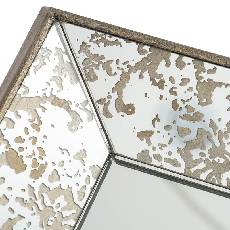 Antique Rectangle Mirror with Floral Accents