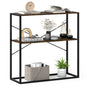 36" Console Table 2-Tier Entryway Table with Wooden Open Shelves and Metal Frame