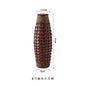 Retro Woven Rattan & Bamboo Glass Vase – Natural Dried Flower Basket
