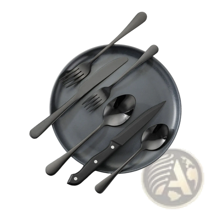 48-piece Black Stainless Steel Silverware Set for 8