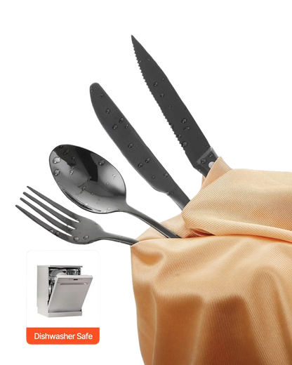 48-piece Black Stainless Steel Silverware Set for 8
