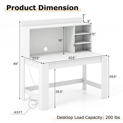 48 Inch Writing Computer Desk with Anti-Tipping Kits and Cable Management Hole