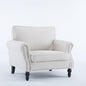 40.16 in Faux Leather Rolled Arm Sofa with Nailhead Trim Beige