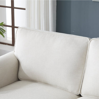 83 Inch Faux Leather Rolled Arm Sofa with Nailhead Trim