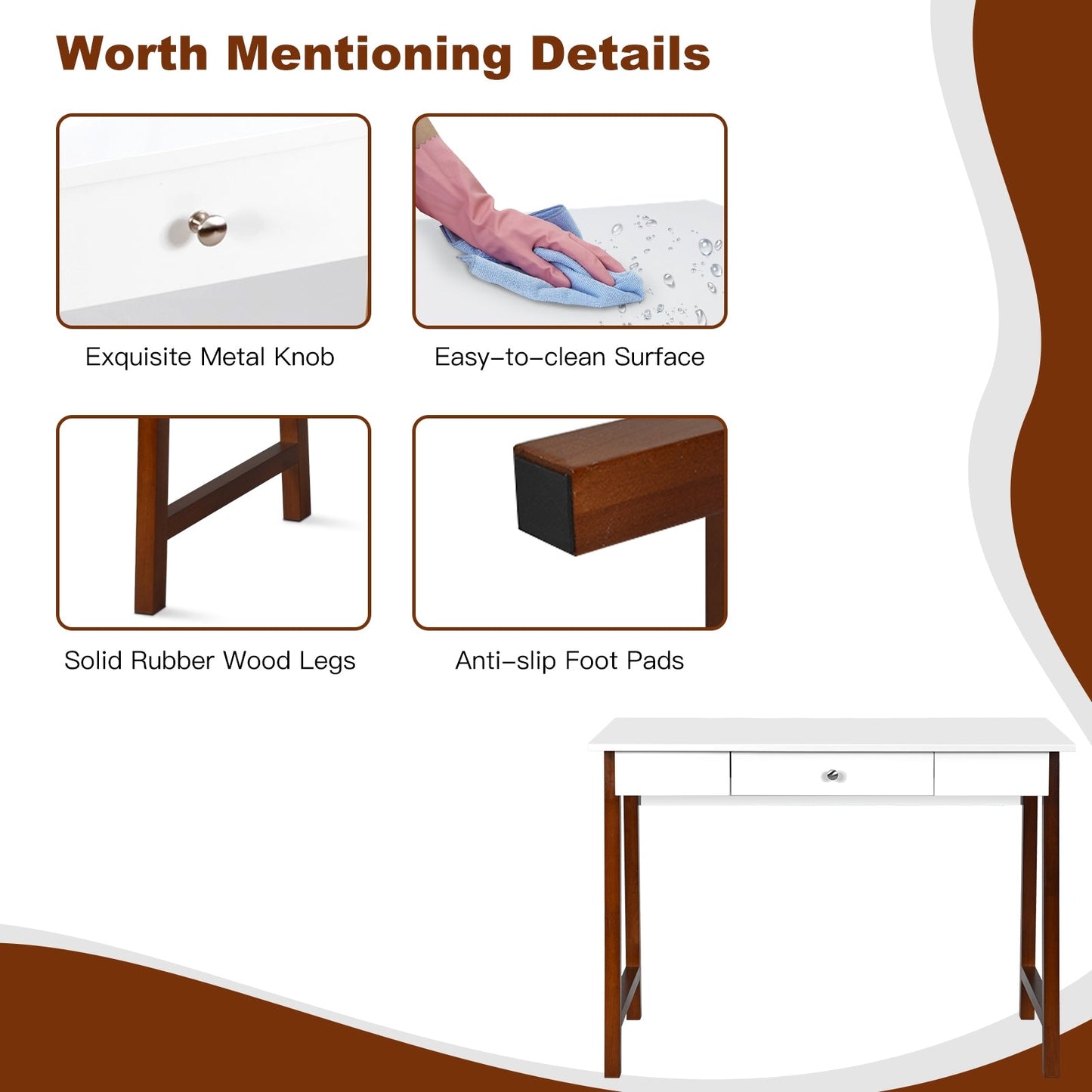 Computer Desk Laptop PC Writing Table Makeup Vanity Table