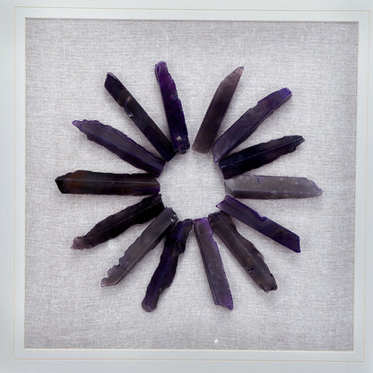 Grace Purple Agate Shadow Boxes Wall Art Set of 2 - Multicolor