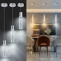 Crystal Pendant Light Fixtures | 3CCT Dimmable LED Mini Island Lights for Kitchen, 9.6" Chrome, 2700K-6000K, ETL