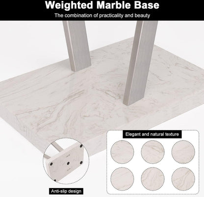 Winmien Freestanding Towel Rack for Bathroom, SUS 304 Stainless Steel Towel Holder with Marble Base for Bathroom Floor, Pool, 2-Tier (Brushed Nickel)