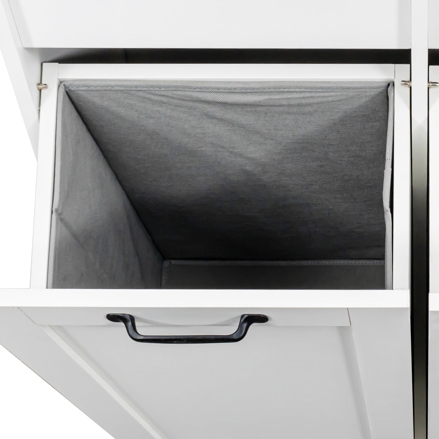 Laundry Cabinet with Doors and Shelf, Tilt-Out Laundry Hamper, Multiple Storage Space