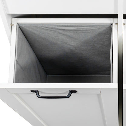 Laundry Cabinet with Doors and Shelf, Tilt-Out Laundry Hamper, Multiple Storage Space