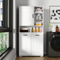 Laundry Cabinet with Doors and Shelf, Tilt-Out Laundry Hamper, Multiple Storage Space