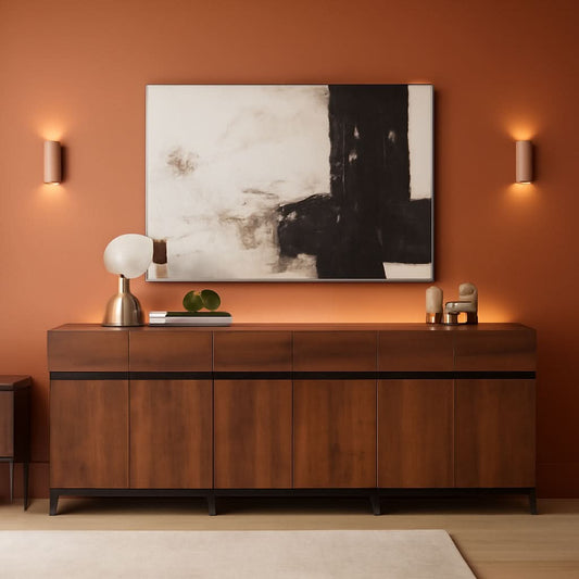 Brown 3 in 1 Sideboard Buffet Cabinet With Adjustable Shelf