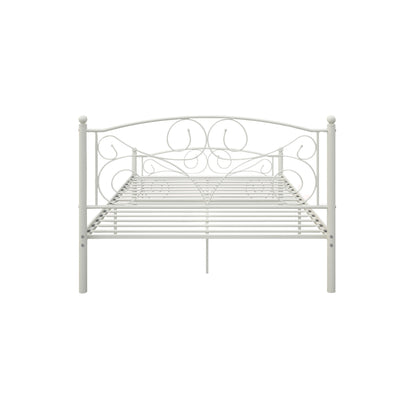 Queen Size Unique Flower Sturdy System Metal Bed Frame with Headboard and Footboard