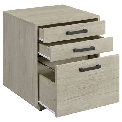 Loomis - 3 Drawer Home Office File Cabinet - White / Gray