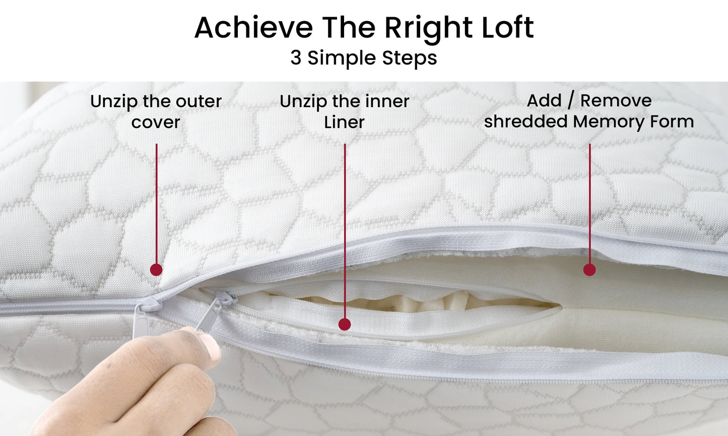 Shredded Memory Foam Pillows 2 Pack