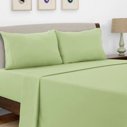 Bed Sheet Set - 4 PC - Embroidered Pillowcases