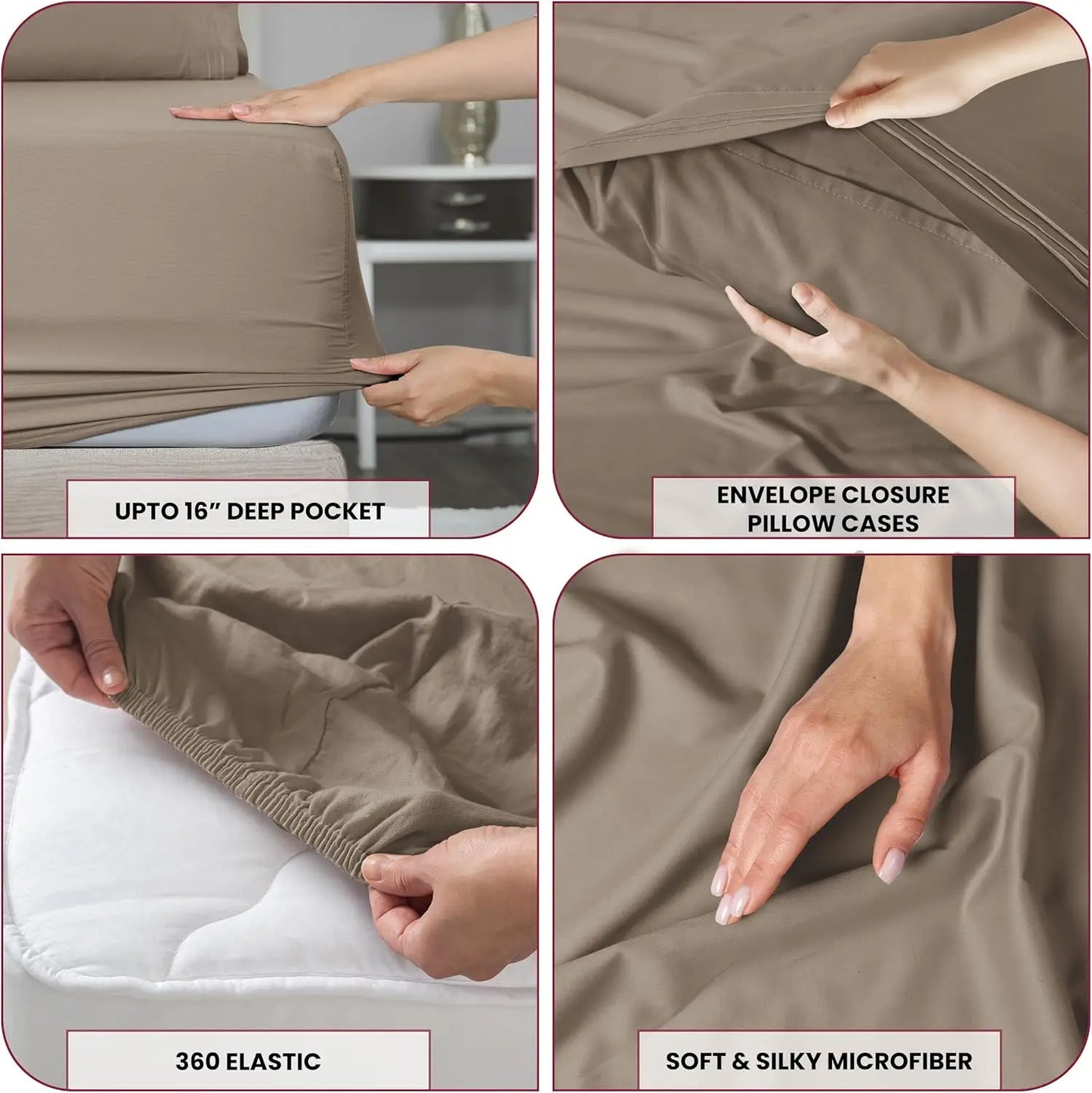 6Pc Solid Sheet Set – Brushed Microfiber