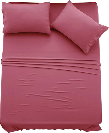 Bed Sheet Set - 4 PC - Embroidered Pillowcases