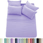 6pc Solid Sheet Set, Embroidered & Plain Pillowcases
