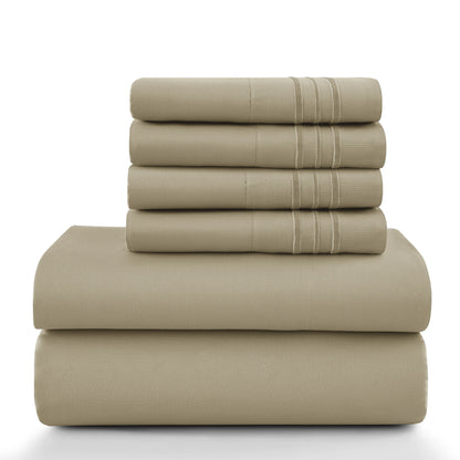 6Pc Solid Sheet Set – Brushed Microfiber