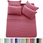 6pc Solid Sheet Set, Embroidered & Plain Pillowcases