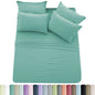 6pc Solid Sheet Set, Embroidered & Plain Pillowcases
