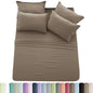 6pc Solid Sheet Set, Embroidered & Plain Pillowcases