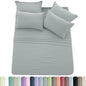 6pc Solid Sheet Set, Embroidered & Plain Pillowcases