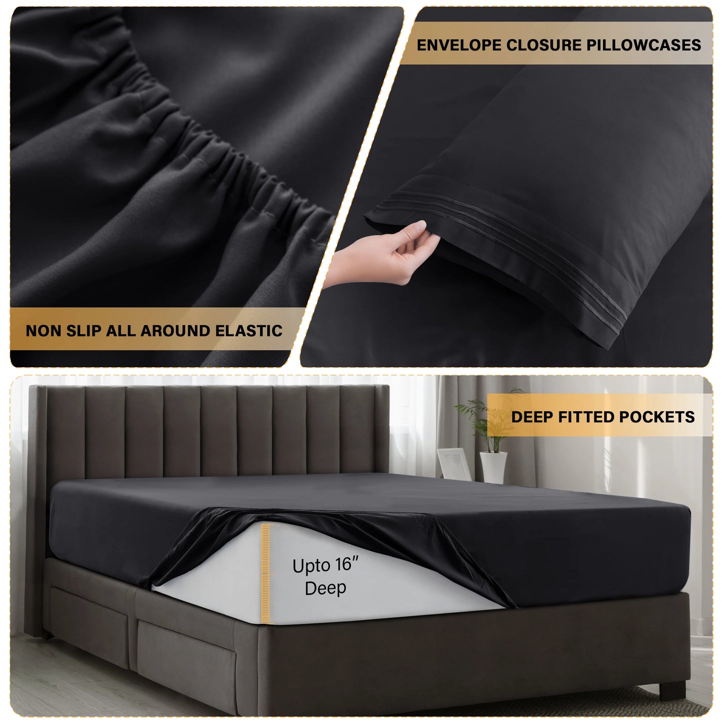 6Pc Solid Sheet Set – Brushed Microfiber