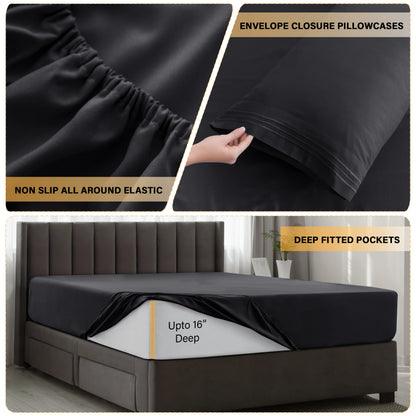6Pc Solid Sheet Set – Brushed Microfiber