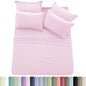 6pc Solid Sheet Set, Embroidered & Plain Pillowcases