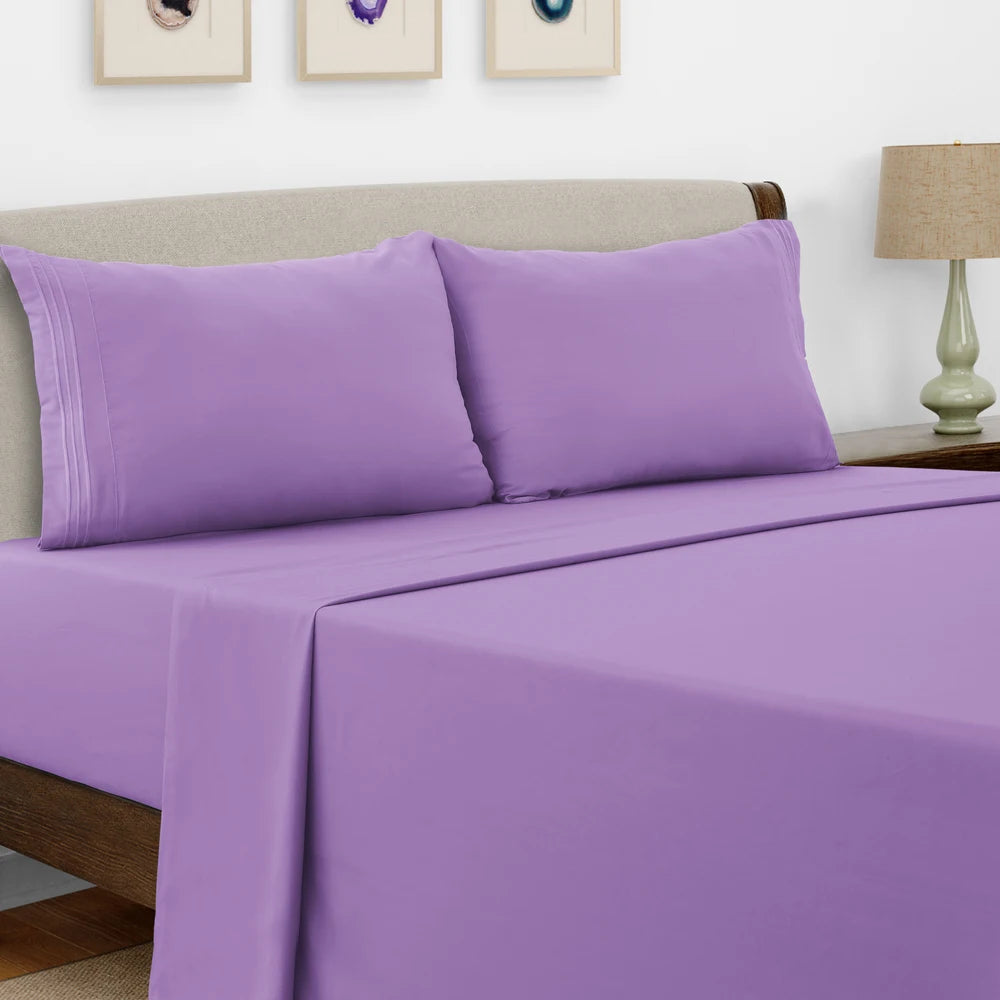Bed Sheet Set - 4 PC - Embroidered Pillowcases