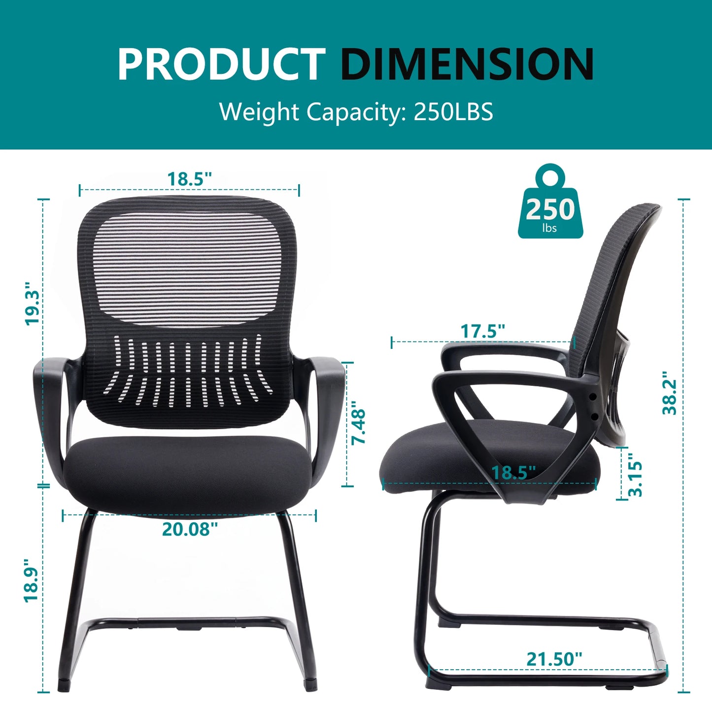 Ergonomic Office Chair No Wheels with Armrest