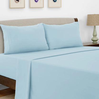 Bed Sheet Set - 4 PC - Embroidered Pillowcases