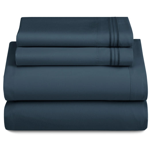Sheet Set - 3 Piece Ultra-Soft Microfiber Bed Sheets with Flat Sheet