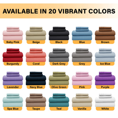 6Pc Solid Sheet Set – Brushed Microfiber