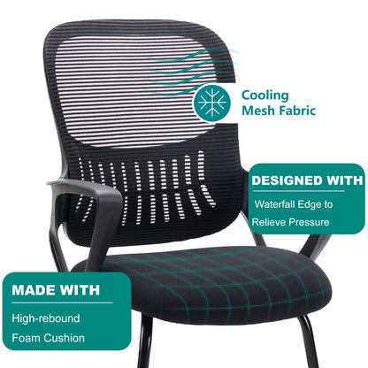 Ergonomic Office Chair No Wheels with Armrest