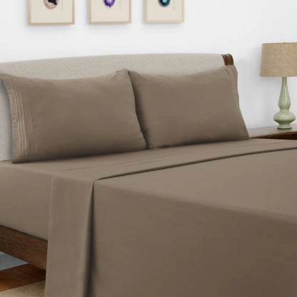 Bed Sheet Set - 4 PC - Embroidered Pillowcases