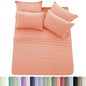 6pc Solid Sheet Set, Embroidered & Plain Pillowcases