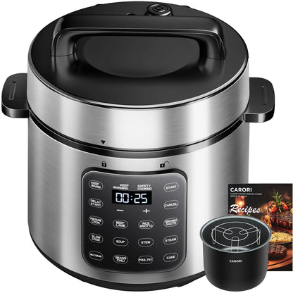 Pressure Cooker 6QT Stainless Steel – 12-in-1 Multi Cooker